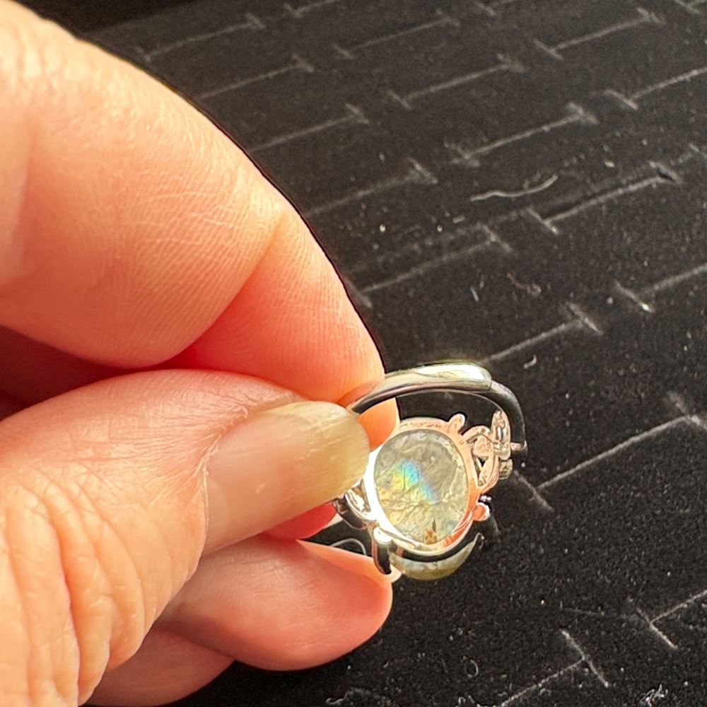Labradorite Silver Plated Adjustable Ring - image 4